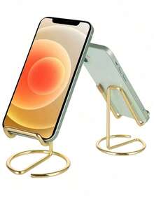 手机支架懒人桌面金属支架两用创意名片夹，桌面手机支架，铁合金金属手机支架，适用于客厅、卧室、书桌、书房等。 - 彩色 - 查看 5