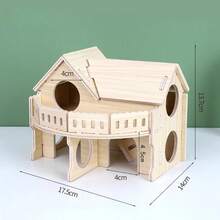 New Wooden Hamster Villa Chewable Easy To Install Platform House Cage Accessories Hamster Climb Toy Pet Supplies - Multicolor - View 15