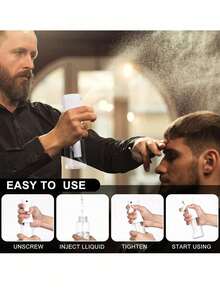 1pc 10ml/200ml/300ml High Pressure Continuous Automatic Fine Mist Spray Bottle, Hair Styling Tool, Suitable For Bathroom, Bedroom, Kitchen, Vanity, Salon, Hair Salon, Travel Essential, Multi-Purpose Sprayer, Refillable Bottle - Multicolor - View 7