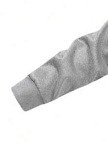 男士休闲保暖圆领卫衣，秋冬季 - 灰色 - 查看 6