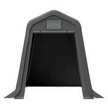 Aufbewahrungsschuppen 245x183x217cm Grau – Vielseitig Als Gerätehaus, Fahrradunterstand Oder Carport Nutzbar, Wasserdichtes PE-Material Mit Rollos, UV- & Windfest, Einfache Montage - 灰色 - 查看 4