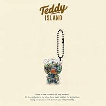 Llavero de oso de peluche con purpurina líquida acrílica, figura de oso adorable, accesorio exquisito y adorable, regalo creativo - Multicolor - Ver 8