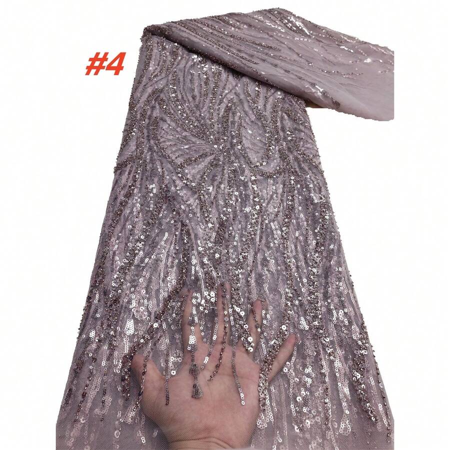 African Sequins Beaded Groom Lace Fabric 2026 High Quality French Tulle Lace Fabric Embroidery Nigerian Lace Fabrics Sewing Material - Multicolor - View 1