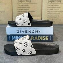 男士拖鞋，时尚印花拖鞋，柔软EVA平底防滑家居拖鞋，室内外皆宜，超级舒适防滑耐穿男士休闲拖鞋，适合日常穿着 - 米色 - 查看 11