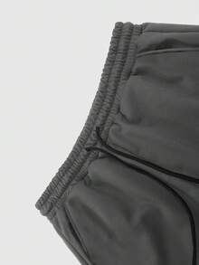 Solid Color Straight Leg Sweatpants, Loose Fit, Unisex, Casual Street Style, Comfortable, Suitable For All Seasons - Dark Grey - View 3