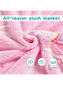 A Pink Children's Blanket That Glows At Night, Flannel Covered Blanket, Suitable For Children's Beds, Sofas, Travel Blankets, And Holiday Gifts For Children. - Multicolor - View 7