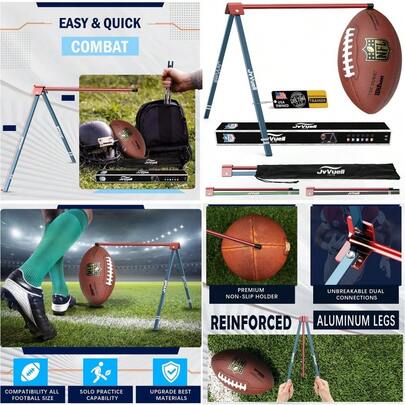 Football Kicking Holder Tee Metals - Field Goal Kickoff Training Practice Stand Equipment Compatible With All Football Size Kick Goal Posts Gear Accessories For Adult And Youth