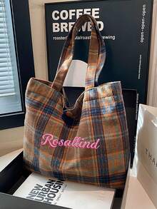 (客製化刺繡) 秋冬款大容量時尚女款手提包，可輕鬆收納各種物品，外出、通勤、假日必備，適合送禮 - 彩色 - 查看 8
