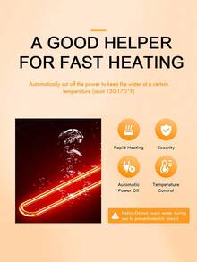 Mini Portable Stainless Steel Electric Water Heating Wand, With Intelligent Temperature Control, Automatic Power-Off To Prevent Dry Boiling, Efficient Heating, Uniform Heat Dissipation, High Durability, Suitable For Multiple Containers, And Meets The Hot Water Needs In Daily Life. - Xem 7