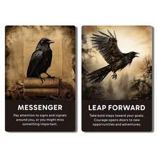 Crow's Insight Card Deck, 50 Oracle Cards For Personal Reading And Reflection, 12*8cm, Tarot Cards, Gaming Gift, Premium Card Stock - Multicolor - View 5