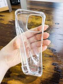 1pc Transparent TPU Soft Protective Phone Case With Air Cushion, Comfortable Minimalist Clear Large Hole Phone Case Compatible With IPhone 11/12/13/14/15/16, Compatible With IPhone 17/17 Pro/17 Pro Max Air Series, Compatible With IPhone 13, High-Definition Anti-Yellow Phone Protective Cover, Anti-Drop Phone Protective Case - Clear - View 5