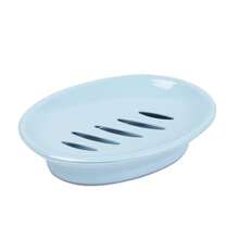 1pc Oval Shaped Soap Dish, Minimalist Bathroom Soap Holder With Drainage, Dual Compartment - Multicolor - View 9