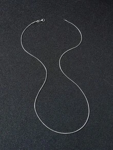 1pc Minimalist Stainless Steel Snake Chain Necklace, Unisex Casual/Daily Wear, Hip-Hop Minimalist Stainless Steel Snake Chain Necklace, Suitable For Both Men And Women. - Multicolor - View 3