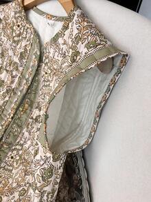 GMFP Women's Casual Elegant Fashion Printed Quilted Sleeveless Cardigan Vest, Vacation Style, Suitable For New Year/Valentine's Day - Green - View 10