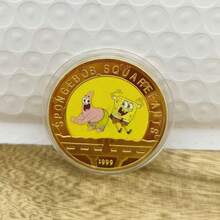 SpongeBob SquarePants 1枚海绵宝宝纪念币，小巧礼品收藏币动漫卡通周边摆件金属工艺品 - 彩色 - 查看 12