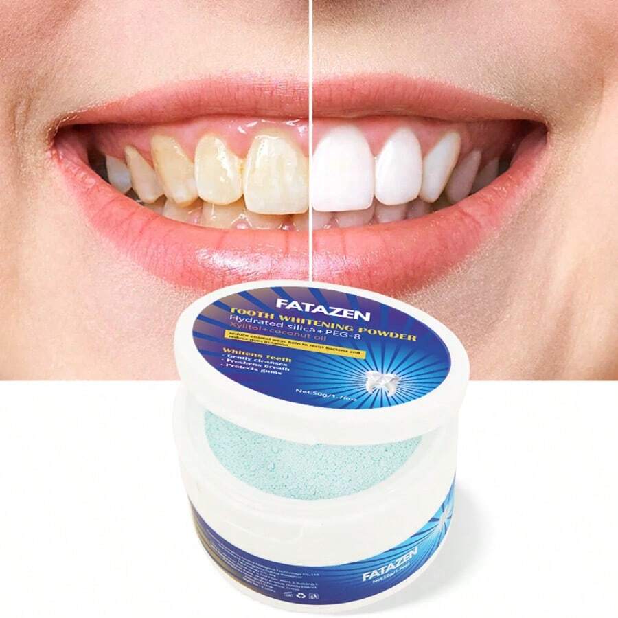 清真认证 FATAZEN 竹炭薄荷牙齿美白粉 - 即刻去除日常咖啡渍/清洁牙齿，婚前美白及笑容护理 | 24 小时牙釉质保护，清新口气 + 天然配方 - 淺藍色 - 查看 1