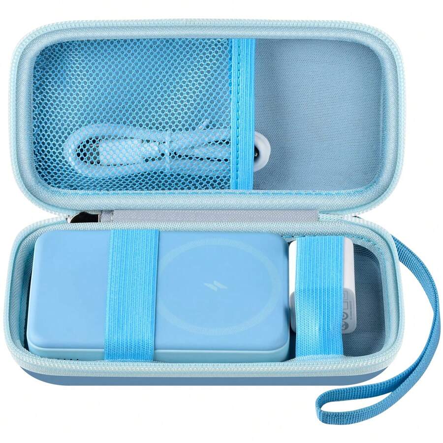 ALKOO 适用于 Anker 334 MagGo 移动电源（PowerCore 10K）、Anker Zolo 10000mAh 磁吸无线移动电源、633/622/621/321 5000mAh 快充移动电源的保护套 - 仅含保护套，也可作为相机包、充电器收纳袋或男女通用充电包使用。 - 藍色 - 查看 1