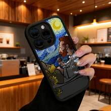 Funda de teléfono Van Gogh Noche Estrellada Arte Pintura con Diseño de Artista de Dibujos Animados para  15 Pro Max  14 Pro  13  Galaxy S23 S22 S21 Funda de teléfono Funda de pareja Regalo para novio novia Regalo de San Valentín Cumpleaños - Café integral - Ver 6