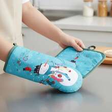 Manoplas y agarraderas navideñas con bonito estampado, antideslizantes y resistentes al calor, para cocina