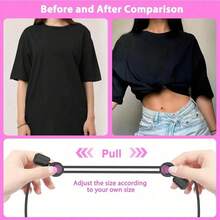 1pcs Crop Tuck Adjustable Band, Crop Tuck Tool For Sweater And Shirt, Belly Leaking Crop Tuck Band, The Elastic Band To Change The Style Of Your Tops (Circumference 74CM) - 彩色 - 查看 3