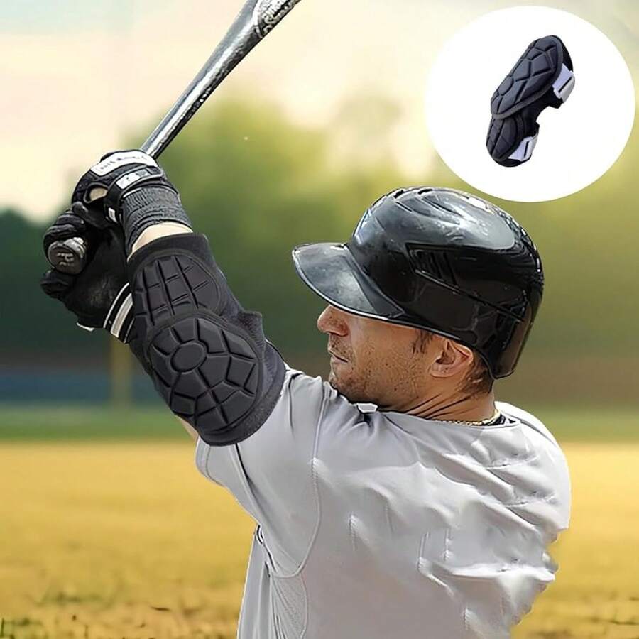 THJOPOKEEL Guardia del Codo Compacto para béisbol y softbol,Equipo de protección del antebrazo para la práctica - Rojo - Ver 1