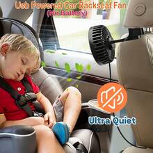Ventilador de asiento trasero para bebé orientado hacia atrás, ventiladores ajustables para asiento trasero de coche para niños (sin batería) - Cabeza Singe Small - Ver 9