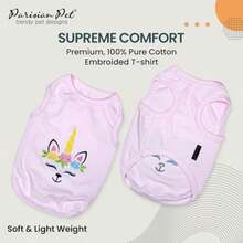 Parisian Pet Dog T-Shirt, edium(Unicorn L) - Multicolor - Ver 3