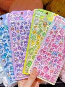 1pc 3D Embossed Sticker, Cute Cartoon Animals Like Penguin, Cat, Rabbit, Dinosaur, DIY Decorative Sticker For Scrapbooking, Notebook, Phone Case, Bag (Color May Vary Randomly)