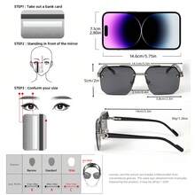 1pc New Men's Fashion Decorative Glasses, Retro Geometric Style Glasses Suitable For Cycling, Sports, Outfit Accessories, And Daily Use - Multicolor - View 4
