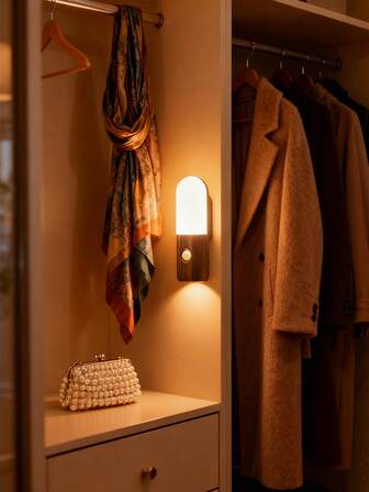 1 pieza Lámpara de pared con control táctil de grano de madera, estilo minimalista de madera, instalación con botón táctil sin perforación, iluminación regulable, adecuada para dormitorio, mesita de noche, luz de lectura para todas las estaciones