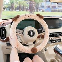 Autumn/Winter Christmas Plush Car Steering Wheel Cover Cute, Warm, And Non-Slip Wheel Cover New Winter Universal Car Accessory Top Christmas Gift Choice Perfect For Home Christmas Decor Settings Essential Home Christmas Decor Item - 彩色 - 查看 2