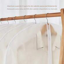 5-Piece Clothing Organizer Set: Translucent With Protective Lid, Ideal For Coats, Suits, And Bags - trắng - Xem 5