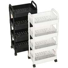 Kitchen Multi-Functional Storage Rack, Mobile Trolley, Floor-Standing Multi-Layer Storage Rack, Snacks, Fruits And Vegetables - 4-tier-01 - 查看 6