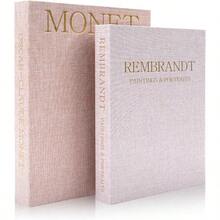 Decorative Books, Coffee Table Books Decor, Faux Decor Book Storage Box Decoration, Linen Book Home Table Decor, Bedside Tables Decors, Home Room Bookshelf Decors, Pack Of 2 - Hồng và be - Xem 8