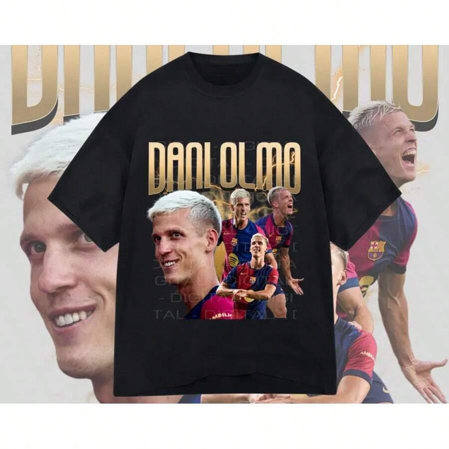 Dani Olmo | Barcelona Design | Digital Design | Football Shirt Design | Poster | T-Shirt Design - Black - View 1