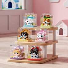 可爱宠物狗、猫及动物系列微粒积木玩具模型，可组装插入，可爱卡通桌面摆件，家居礼品 - 彩色 - 查看 2