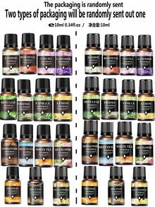 9pcs Aromatherapy Essential Oil Set, 8pcs Aromatherapy Essential Oil Gift Box, 6pcs/4pcs/1pc Aromatherapy Essential Oil, Aromatherapy Essential Oil Combo, 10ml Aromatherapy Essential Oil In Scents Like Rose, Lavender, Jasmine, Vanilla, Ocean, Suitable For Essential Oil Diffuser, Candles, Burners, Stones, Humidifiers, Car Diffusers, Home Fragrance Refills