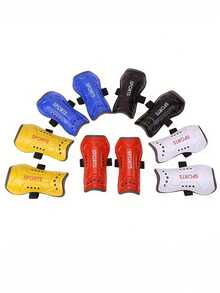 1 Pair Adult Soccer Shin Guards, Breathable Professional Football Leg Protector With Strap, Anti-Slip - Multicolor - View 6