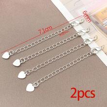 2件装手链延长链，黄铜金属星星、爱心、海豚造型吊坠延长链，适用于珠宝制作、项链、手链DIY工艺品