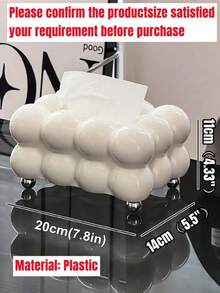 1入塑料餐桌裝飾紙巾盒，現代設計客廳桌面裝飾紙巾分配器，可愛的白色和黑色塑料紙巾整理盒，適用於家居和旅館，學校用品