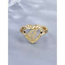 1pc Vintage Countryside Aesthetic 26 Alphabet Design Adjustable Ring For Women And Couples Suitable For Party And Travel Gifts - 金子 - 查看 10