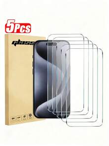 5片装全覆盖钢化玻璃屏幕保护膜，兼容苹果17/17 Pro/17 Pro Max/17 Air/16/16e/7/7P/8/8P/X/XS/XR/XS Max/11/11 Pro/11 Pro Max/12/12 Pro/12 Pro Max/13/13 Pro/13 Pro Max/14/14 Pro/14 Pro Max/15/15 Pro/15 Pro Max