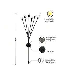 1 pièce Lumières solaires extérieures améliorées, 10 LED Lucioles Lumières de jardin, Convient pour la cour, le patio, la décoration de pelouse, Lumières solaires étanches pour allée, Cadeau de jardinage parfait pour les femmes, Décoration de vacances et de Noël - lumière chaude - Voir 6