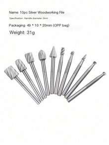 6/10/20 Pcs High Carbon Steel Routing Router Bits Burr Rotary Tools Suit Woodworking - Multicolor - View 16