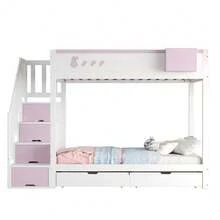 Kids Bed Frames, Headboards & Footboards - White+Pink + Wood + 90cm*200cm - View 8