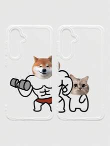 2个印花手机壳，透明手机壳，趣味健身运动手机壳，哑铃手机壳，可爱猫狗图案手机壳，兼容 11/12/13/14/15/15 Pro Max、 16/16 Pro/16 Plus/16 Pro Max/17 Pro Max、Galaxy A23 5G/A32 4G/A34/A54/S23 Ultra/S24+/A14/S20 FE/S21 5G/S26/S26 Plus/S26 Ultra - 彩色 - 查看 22
