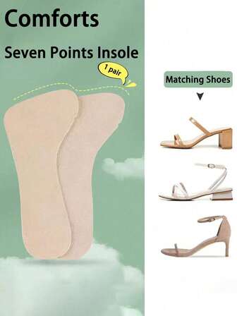 QKC 1 Pair Of Women's Non-Slip Comfort Insoles, High Heel Sandals Self-Adhesive Breathable Feet Feel Comfortable