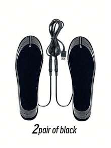 1双USB加热鞋垫，男女通用可调节加热垫，电加热鞋垫