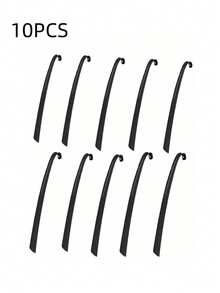 1pc/2pcs/10pcs Black Plastic Long Curved Hook Shoe Lifter, Hanging Shoe Puller Tool, Convenient For Pregnant Women And Elderly, No Bending Shoe & Boot Accessories, Autumn/Winter - Black - View 9