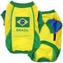 Parisian Pet Dog Team exico Jersey Soccer Small to edium Dogs and Cats,(4X-Grande Brazil) - Multicolor - Ver 2